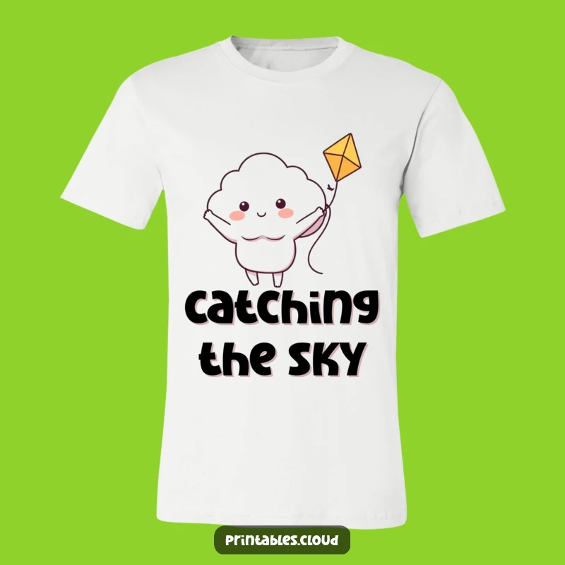 Funny Cloud Kite Adventure T-Shirt - Wear Your Joyful Journey