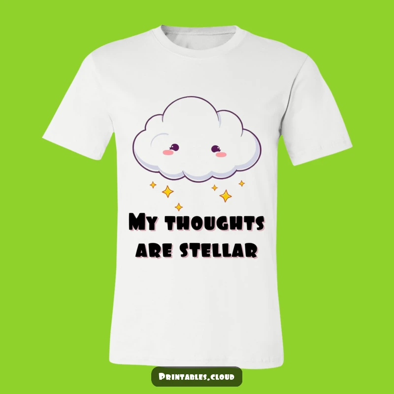 Funny Dreaming Cloud T-Shirt: Starry Edges For Hilarious Style