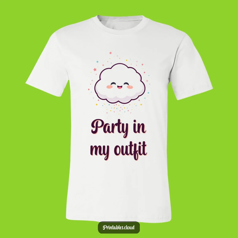 Funny Giggling Cloud Confetti T-Shirt - Party Character Gift for Fun Times