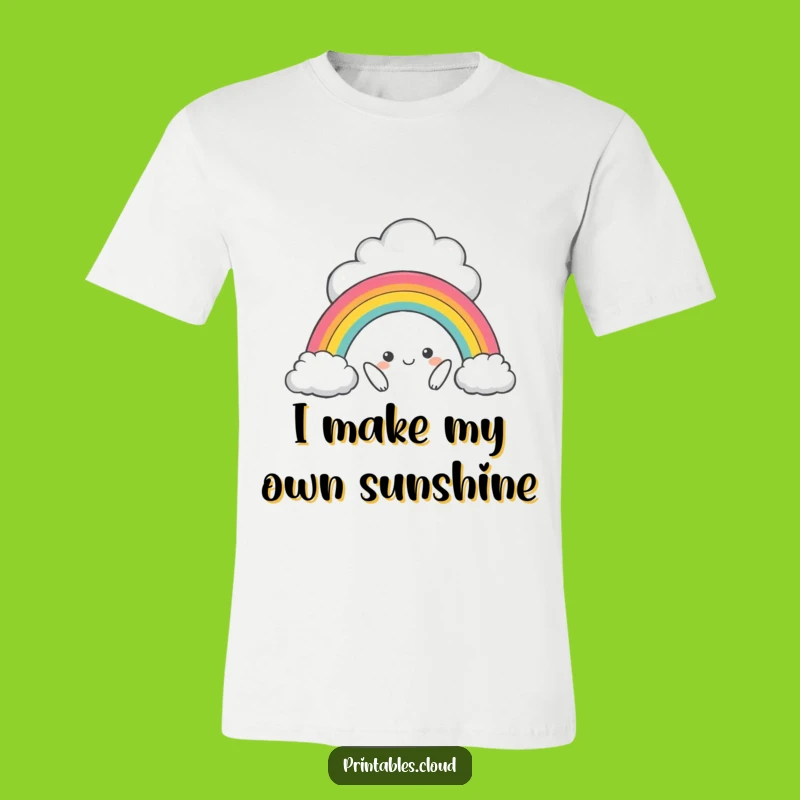 Funny Mischievous Cloud Rainbow T-Shirt, Hilarious Gift for Cloud Enthusiasts