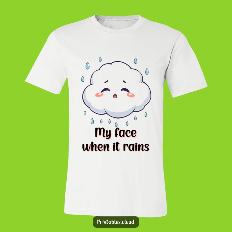Funny Surprised Cloud T-Shirt: A Comedic Tee for Unexpected Moments