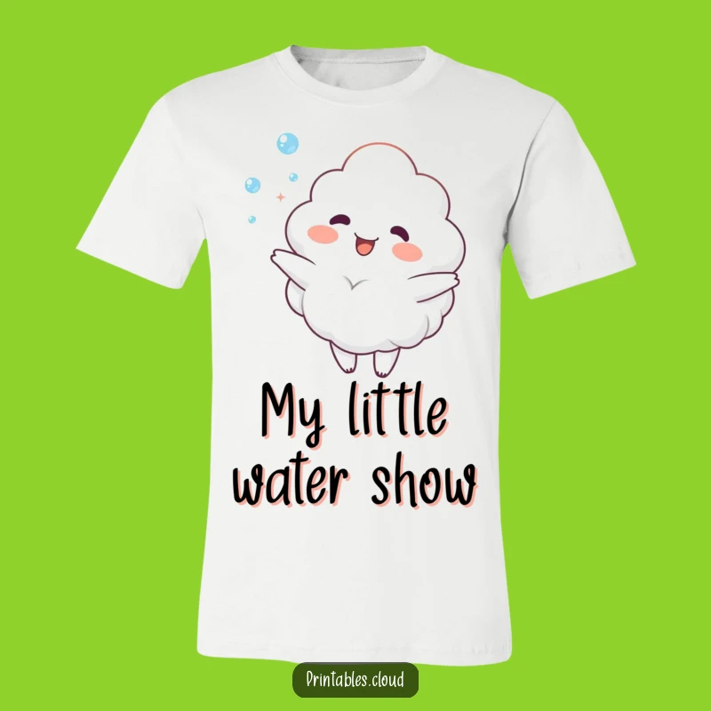 Funny Cloud Dewdrop Juggling T-Shirt - Delighted Character Joyful Tee Gift