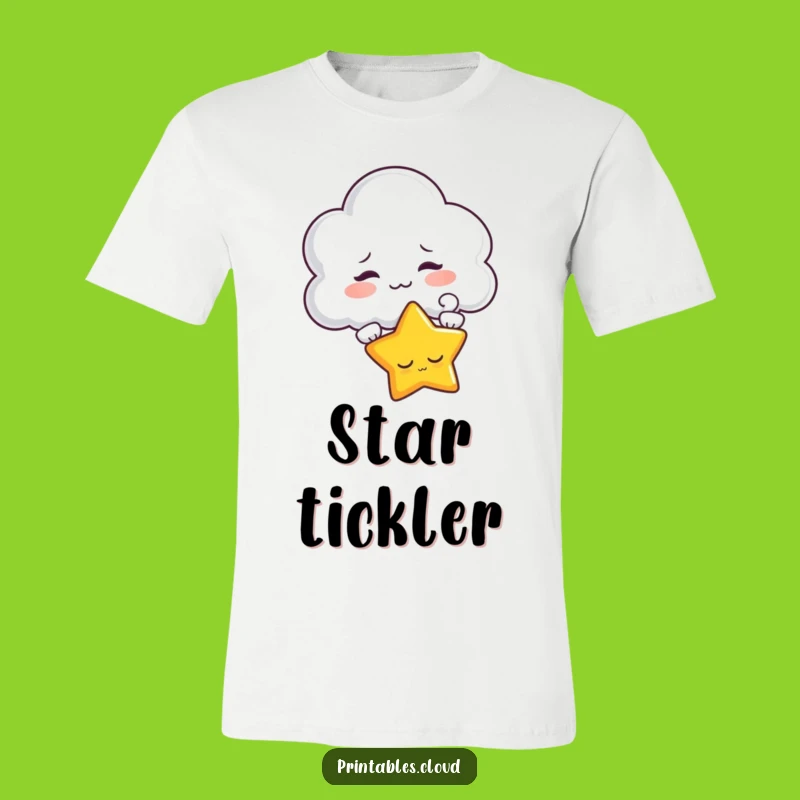 Funny Cloud Teasing Star T-Shirt: Mischievous Celestial Tee for Laughs