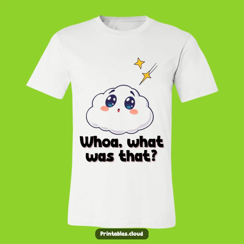 Funny Surprised Cloud T-Shirt - Wide-Eyed & Starstruck Tee