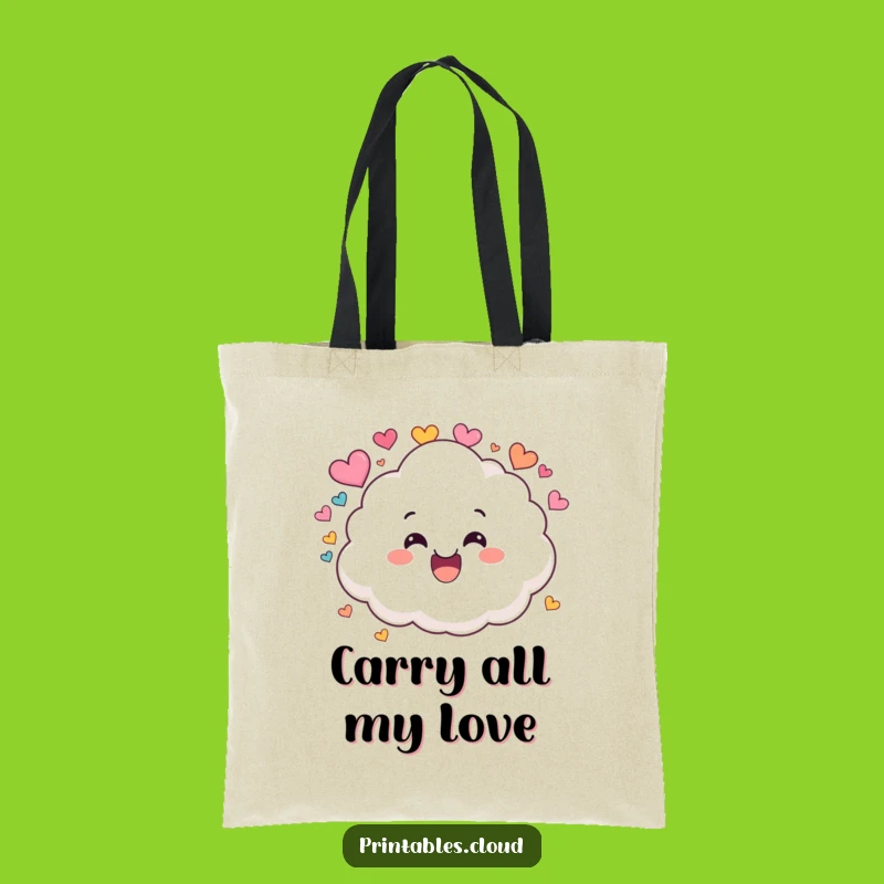 Funny Cloud Heart Rain Tote Bag: Carry Your Happiness in Style