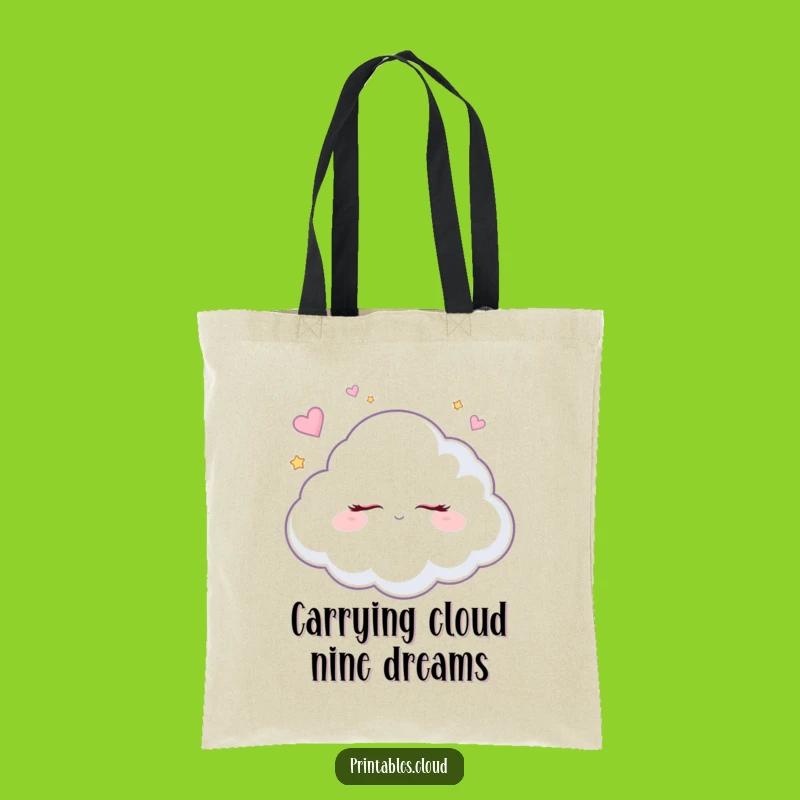 Funny Dreaming Cloud Tote Bag: Sugar Plum Dreams Accessory, Stylish Carry-All