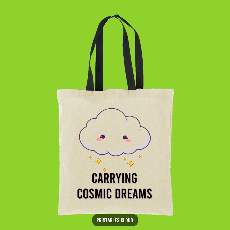 Funny Dreaming Cloud Tote Bag: Carry Stars With Whimsical Humor