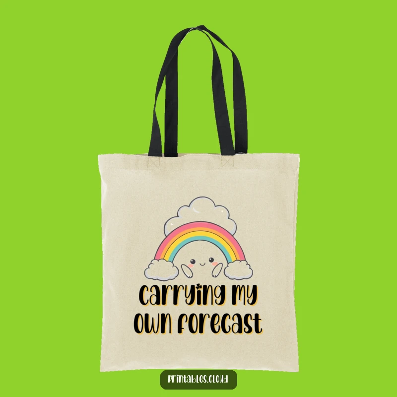 Funny Mischievous Cloud Rainbow Tote Bag, Practical & Amusing Gift