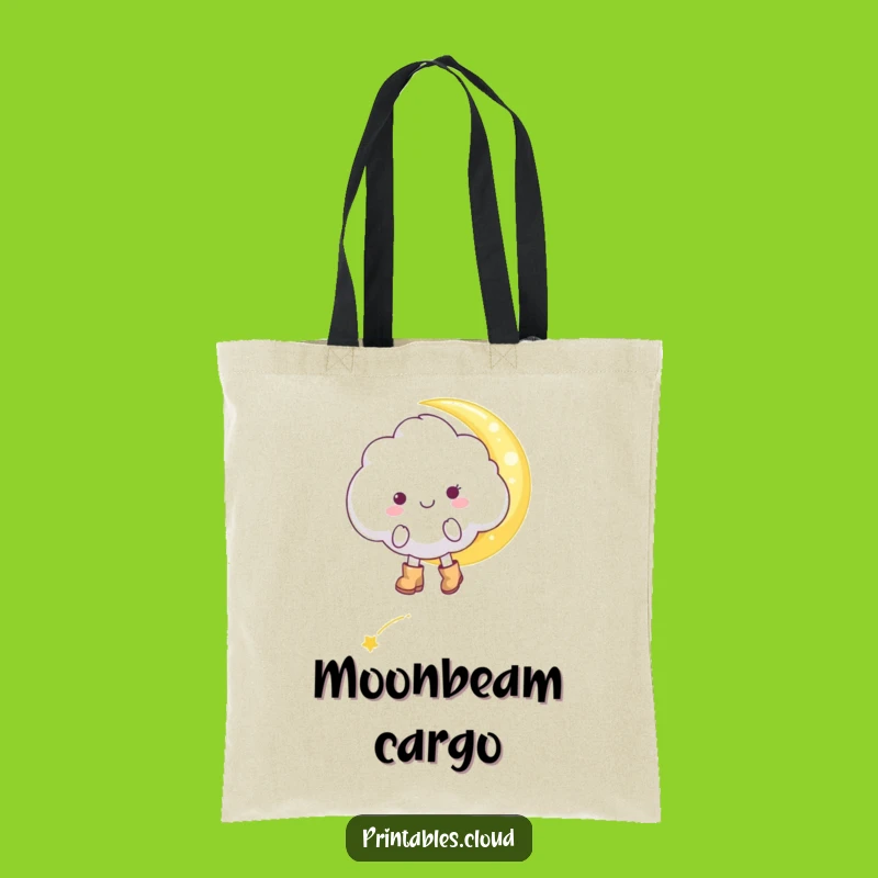 Funny Cheerful Cloud Tote Bag - Carry Your Moonbeam Magic