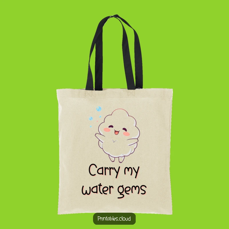 Funny Cloud Dewdrop Juggling Tote Bag - Whimsical Character Accessory Gift