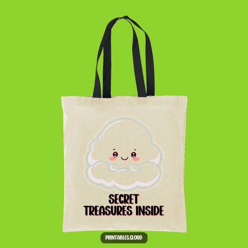 Funny Peek-a-Boo Cloud Tote Bag: Humorous Accessory for Playful Outings